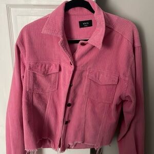 VICI CORDUROY PINK FRAYED JACKET EXCELLENT CONDITION